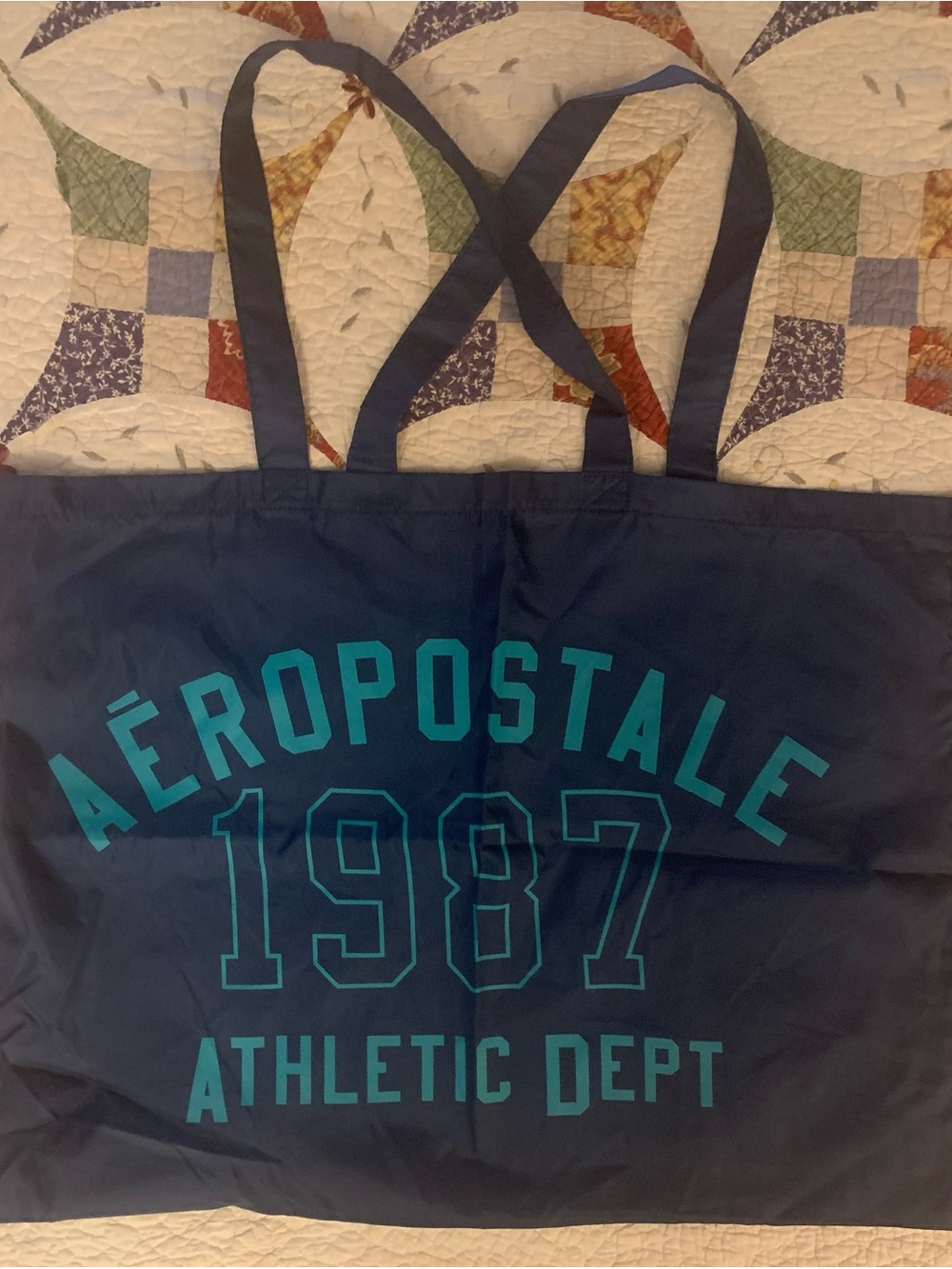 Aeropostale Navy Blue Tote with Teal Lettering